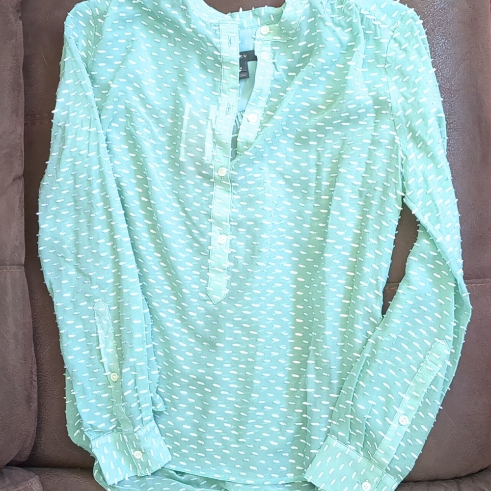 J crew clip dot mint shirt nwt size 0